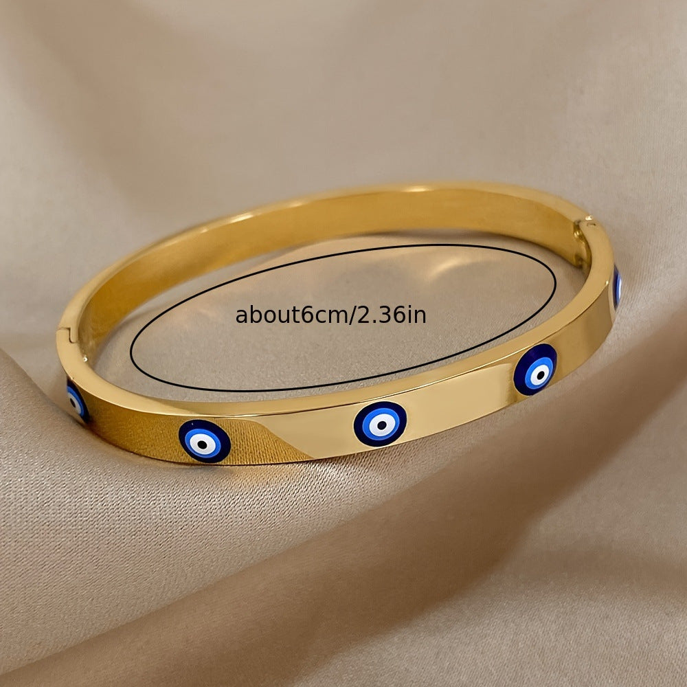 Women’s Gold-Plated Stainless Steel Evil Eye Protection Bracelet