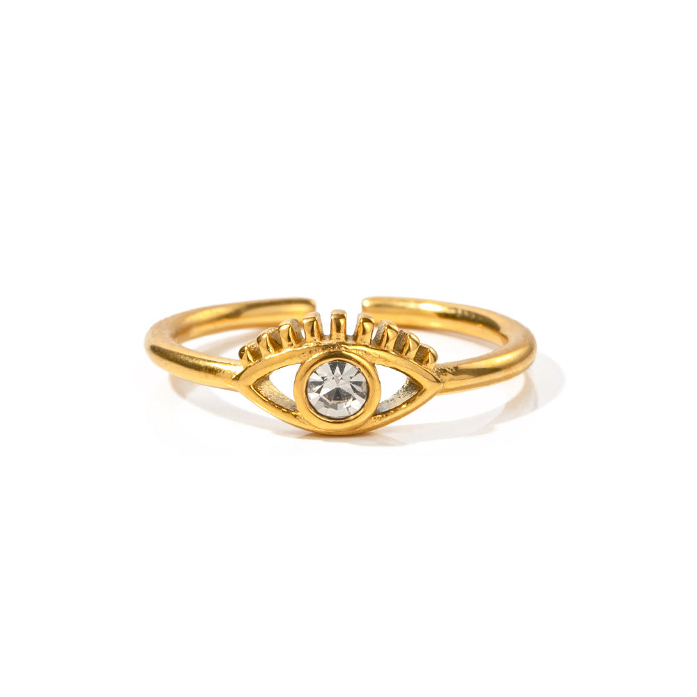 Classic 18K Gold-Plated Zircon Ring – Stainless Steel