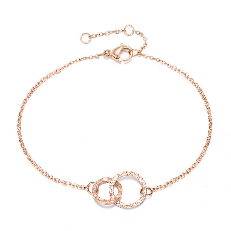Minimalist Interlocking Circle Bracelet – Stainless Steel, Gold/ Rose Gold / Silver