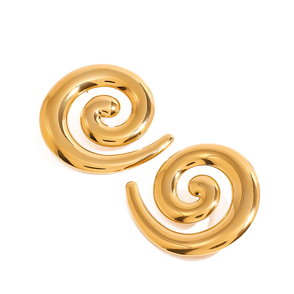 18K Gold Plated Spiral Threaded Earrings