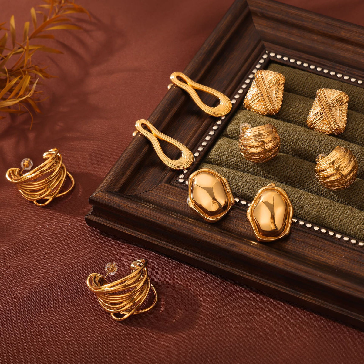 Textured Gold Statement Earrings — Multi-Design Collection