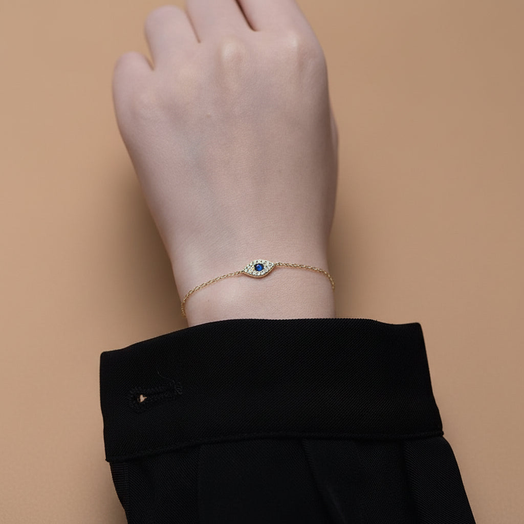 Devil’s Eye Sterling Silver Zircon Bracelet