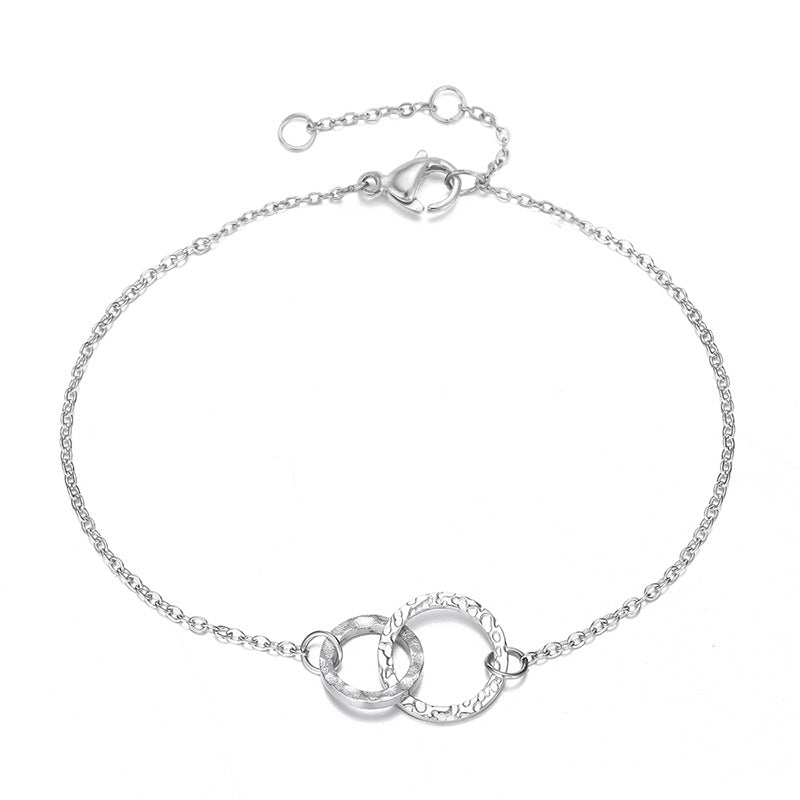Minimalist Interlocking Circle Bracelet – Stainless Steel, Gold/ Rose Gold / Silver