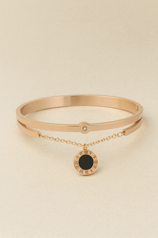 Roman Sunburst Charm Bracelet- Gold Plated