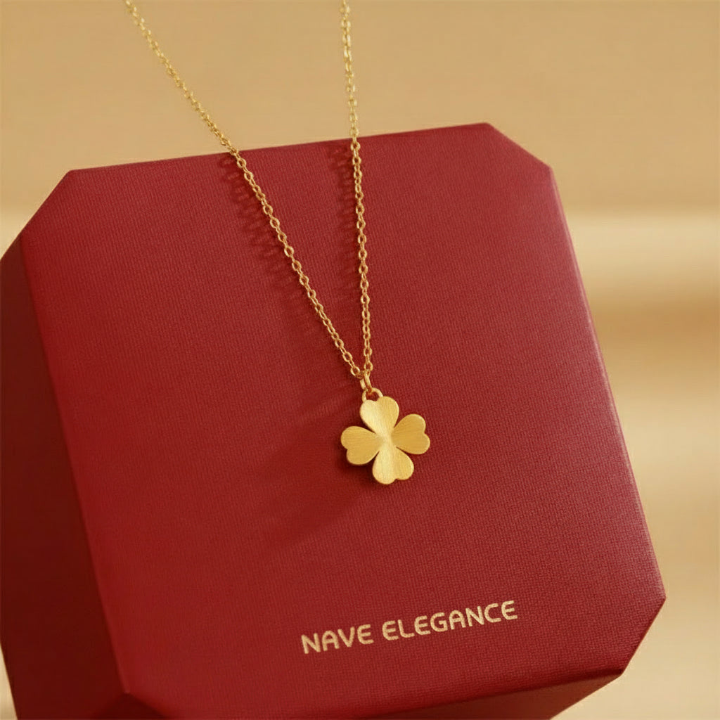18K Gold Plated Four-Leaf Clover Lucky Pendant Necklace