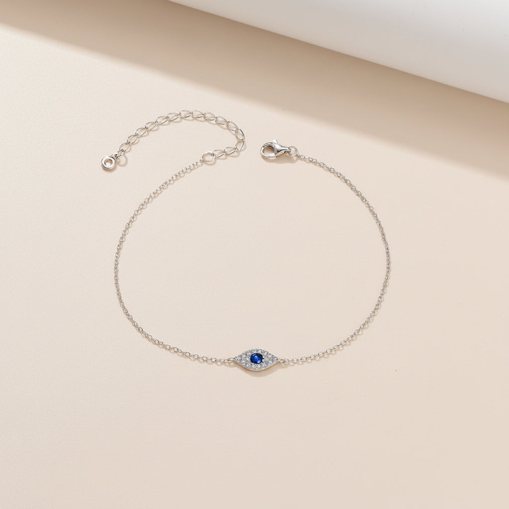Devil’s Eye Sterling Silver Zircon Bracelet