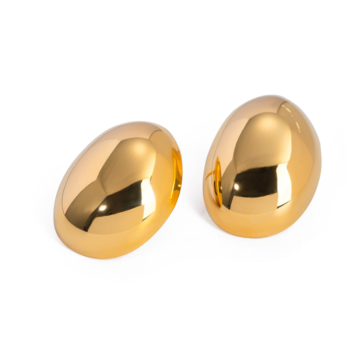18K Gold-Plated Dome Stainless Steel Earrings